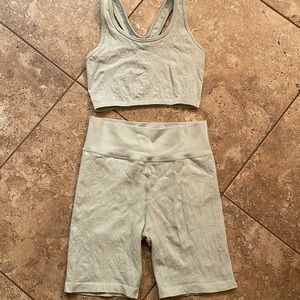 Light blue biker short set